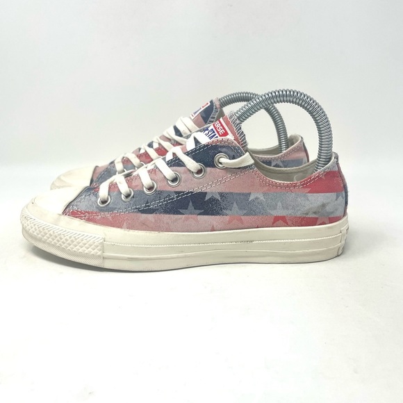 Converse Chuck Taylor All Star Sneaker Low Top White Red Womens 6.5 - Picture 4 of 7